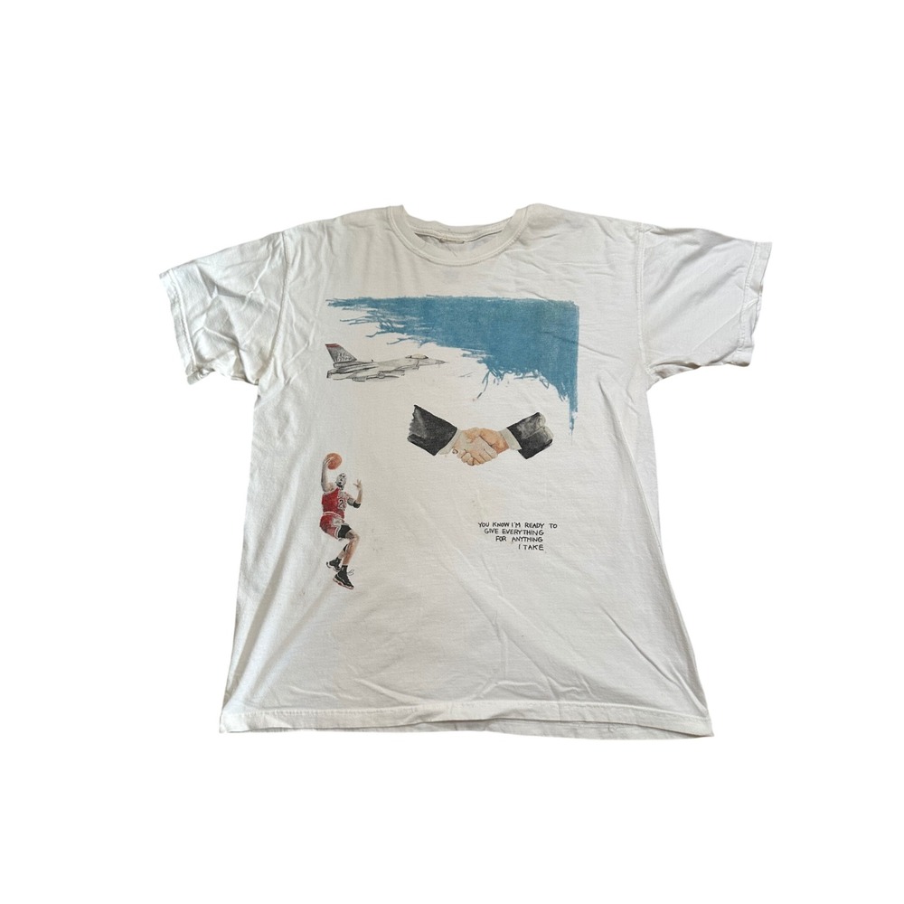 Anthony Gallery Michael Jordan Ella Fitzgerald Graphic T-Shirt White Men Large